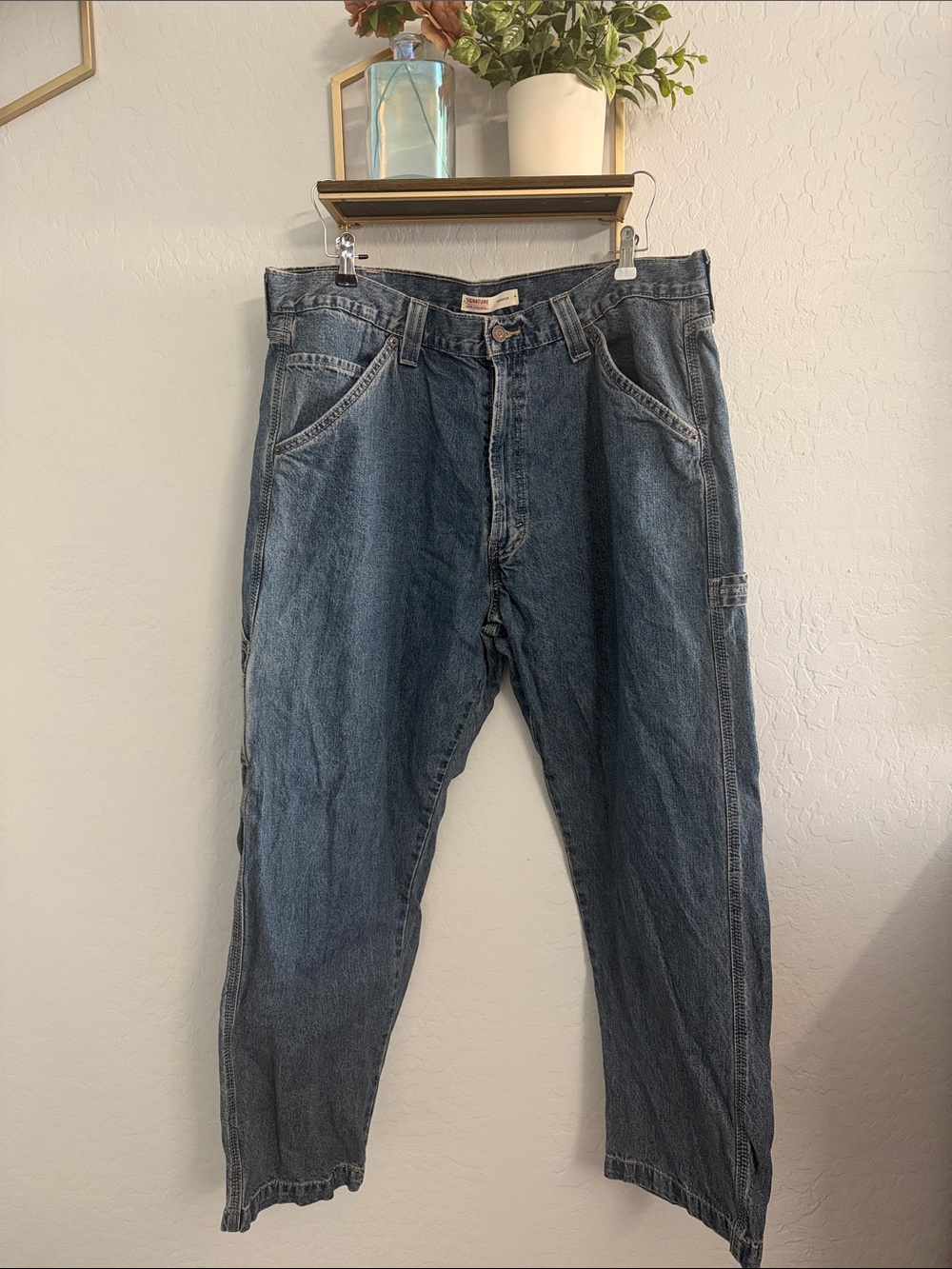 Signature by Levi Strauss Relaxed Dark Blue Carpenter Jeans